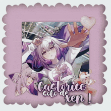 a picture of a girl with the name castorice solo de xen written on it