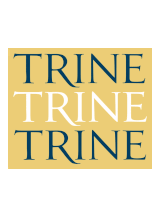 a yellow sign that says trine trine trine in blue letters