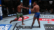 a ufc fight between yusuff and santos is being shown on espn