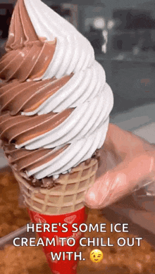 Chocolate Vanilla Swirl Ice Cream Dessert GIF