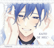 a picture of a boy with the name kaito de mili