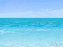 a drawing of a wave in the ocean with ibispaint written on the bottom right