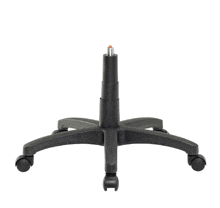 a black chair base with wheels and a screw on top