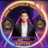a picture of a man in a suit with the name adiadelia written on it