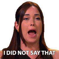 a woman with her mouth open and the words i did not say that behind her