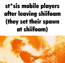 a meme that says st * sis mobile players after leaving shiifoam
