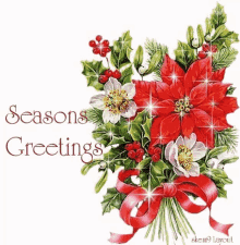 Merry Christmas Seasons Greeting GIF - Merry Christmas Seasons Greeting Flowers GIFs
