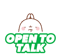 Open To Talk Molang Sticker - Open To Talk Molang Im Always Here Stickers