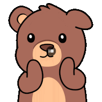 a cartoon of a teddy bear with a youtube icon on its nose