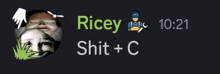 a ricey shit + c sign with a picture of a man