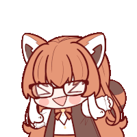 a cartoon drawing of a girl wearing glasses and ears
