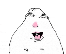 a drawing of a hamster with its tongue sticking out .