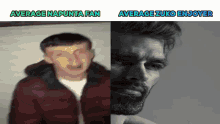 a picture of a man with a beard and the words average napunta fan and average zuko enjoyer on the bottom