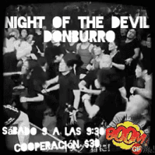 a poster for night of the devil donburro