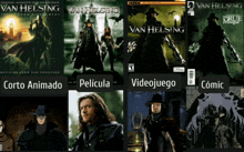 a collage of van helsing posters and comic books