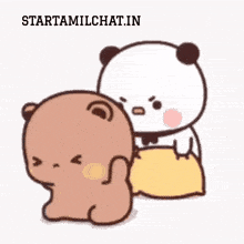 a cartoon of two bears standing next to each other with the website starttamilchat.in written on the bottom