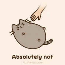 a cartoon of a cat being touched by a person .