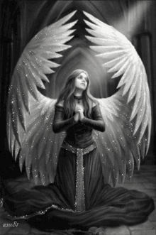 Fallen Angel Angel GIF - Fallen Angel Angel Black And White GIFs