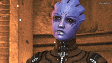 a picture of a purple alien with illusive soul written on the bottom