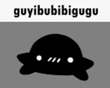 a black and white drawing of a turtle with the words `` guyibubibigugu '' written above it .