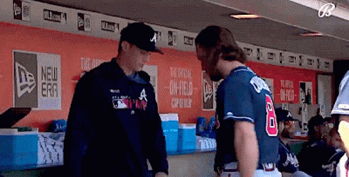 Max Fried & Charlie Culberson having fun in the dugout!