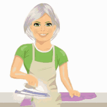 housewife ironing hausfrau trans buegeln