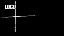 a black background with a white line and a red arrow with the word logu on it