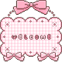 a pixel art sign that says welcome on it