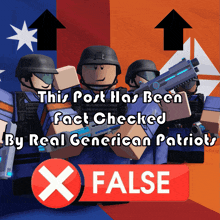 a post has been checked by real generic patriots and is false