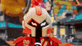 a robot with the number 00 on the back of it
