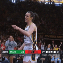 a basketball game is being played with the score 32 to 3
