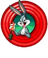 bugs bunny is holding a carrot in his hand