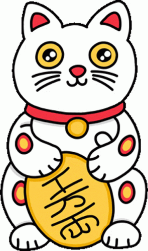 Maneki Neko Cat Sticker - Maneki Neko Cat Luck - Discover & Share GIFs