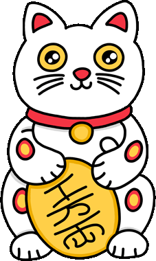 Maneki Neko Cat Sticker - Maneki Neko Cat Luck Stickers
