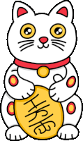 Maneki Neko Cat Sticker - Maneki Neko Cat Luck Stickers