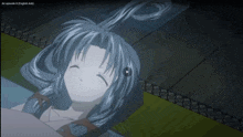 a screenshot of an anime showing a girl with a play button on the bottom right