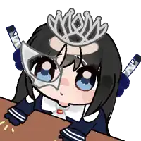 a cartoon girl with a crown on her head