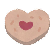 Cookie Heart Sticker - Cookie Heart Nom Stickers