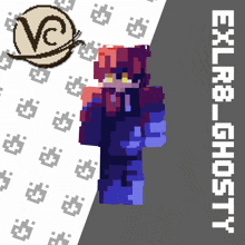 a pixel art of a person with the name exlr8-ghost