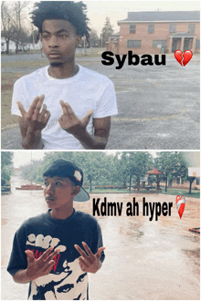 sybau kdmv ah hyper written on a picture of a man