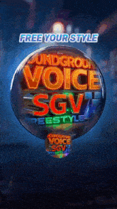 an advertisement for the soundgroup voice sgv freestyle festival