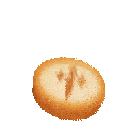 a pie with a cross on it that looks like a chess piece