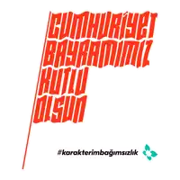 a poster that says " cumhuriyet bayraminiz kutlu olsun "