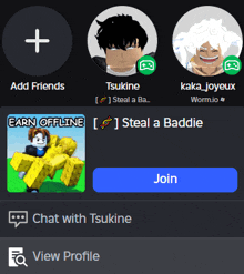 a screenshot of a video game called earn offline with a join button