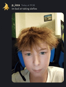 a screenshot of a person taking a selfie with the words im bad at taking selfies on the bottom