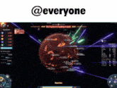 a screen shot of a video game with the words @everyone at the top