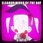 eleanor word of the day static is displayed on a screen