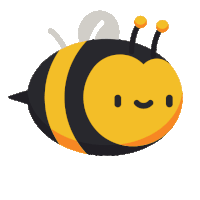 an illustration of a bee with a smiling face