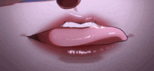 a close up of a person 's lips with their tongue sticking out