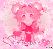 a picture of a girl with the words princess written on it